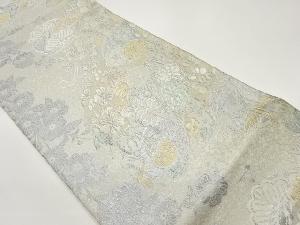 草花に丸文模様織出し袋帯